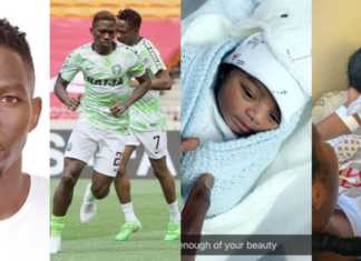Super Eagles defender Kenneth Omeruo welcomes baby girl