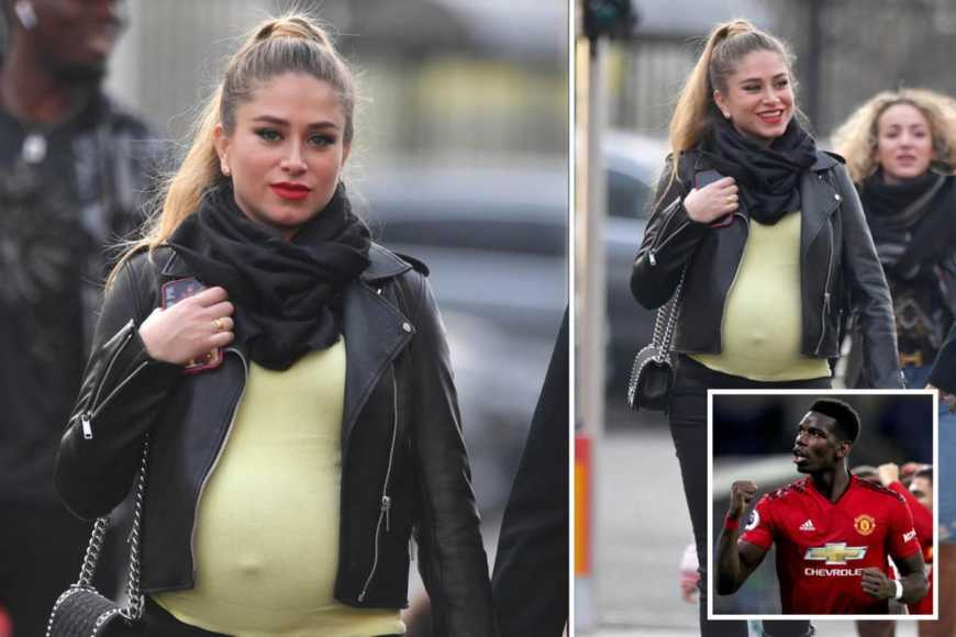 Paul Pogba Girlfriend Maria Salaues Shows off Huge Baby Bump