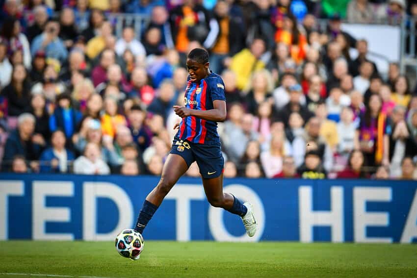 Asisat Oshoala in action for Barcelona