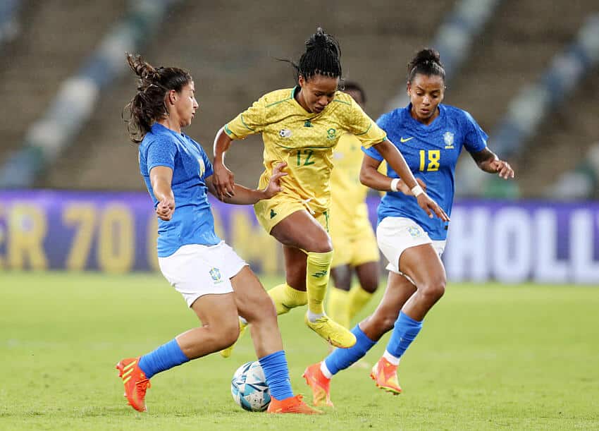 Jermaine Seoposenwe in action for Banyana Banyana