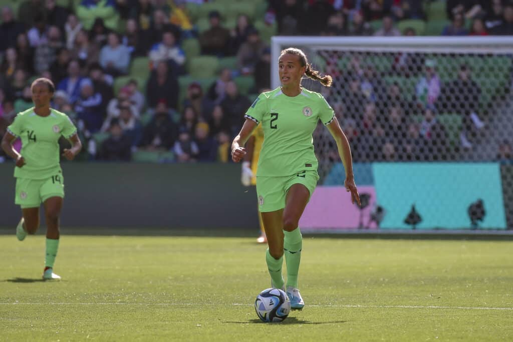 Ashleigh Plumptre for the Nigeria Super Falcons at the World Cup