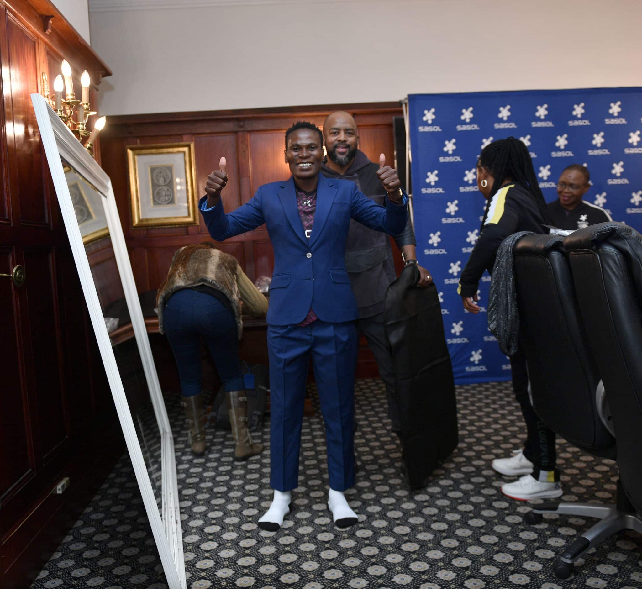 Noko Matlou during suit fittings at SA team hotel for the 2023 FIFA World Cup