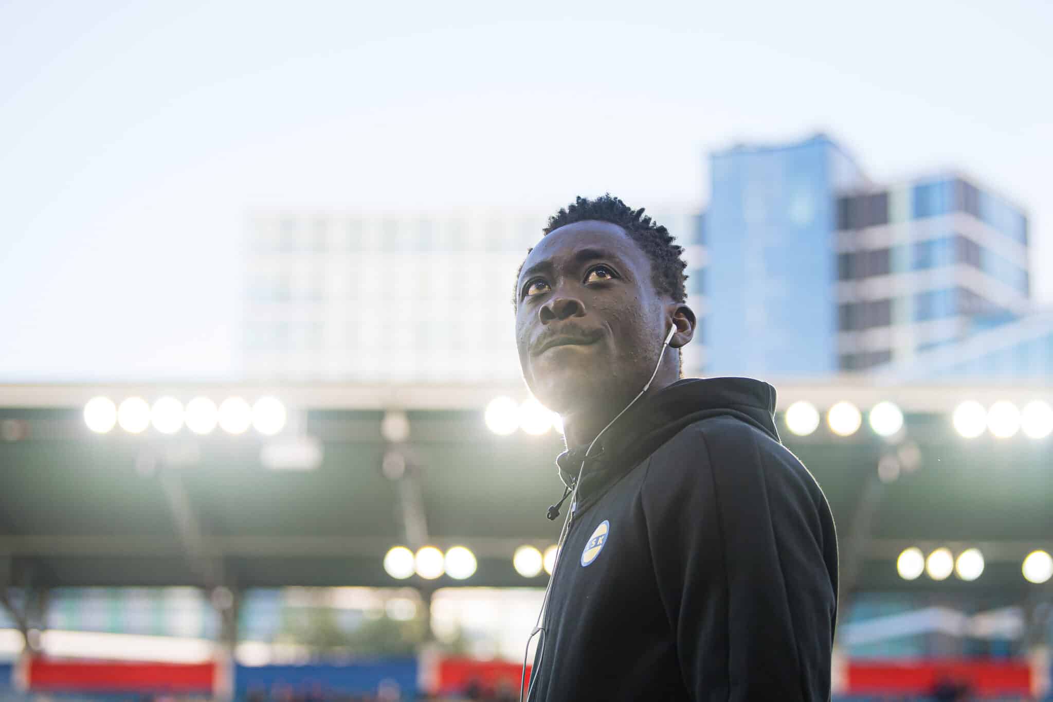 Akor Adams before a game