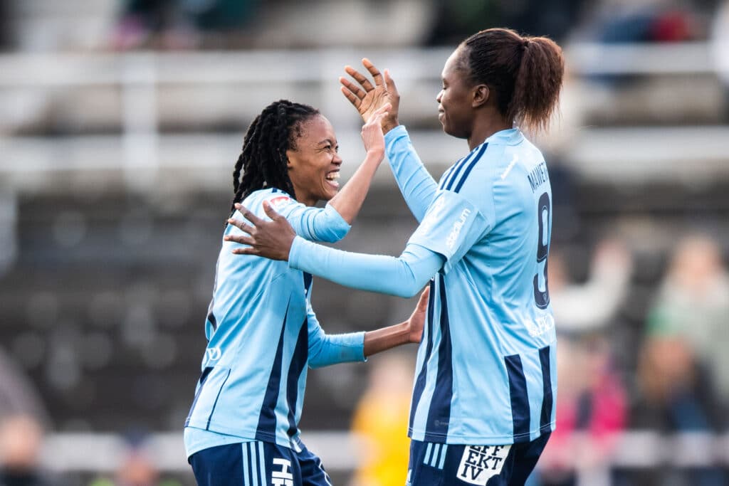 Linda Motlhalo - Salary, husband, lifestyle, stats 2 Linda Motlhalo celebrates scoring