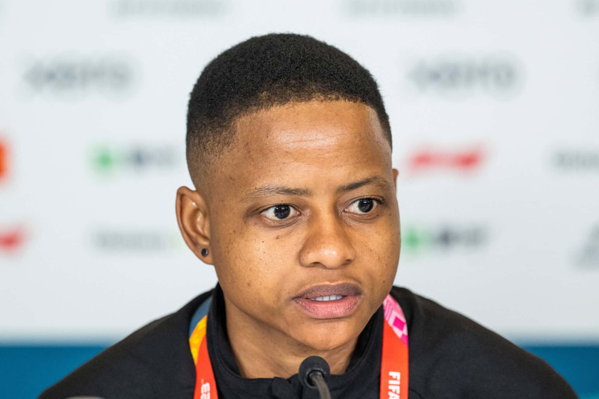 Refiloe Jane Biography - Career, net worth, husband, cars 3 Banyana Banyana's Refiloe Jane at a press conference