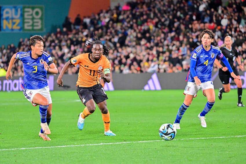 Copper Queens Barbara Banda in action vs Japan
