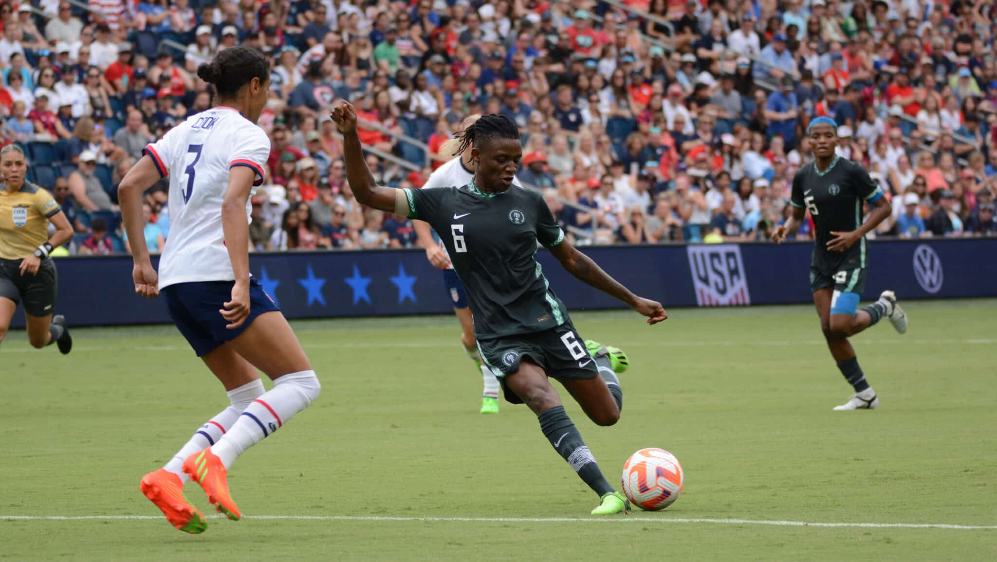 Uchenna Kanu in action for Nigeria Super Falcons