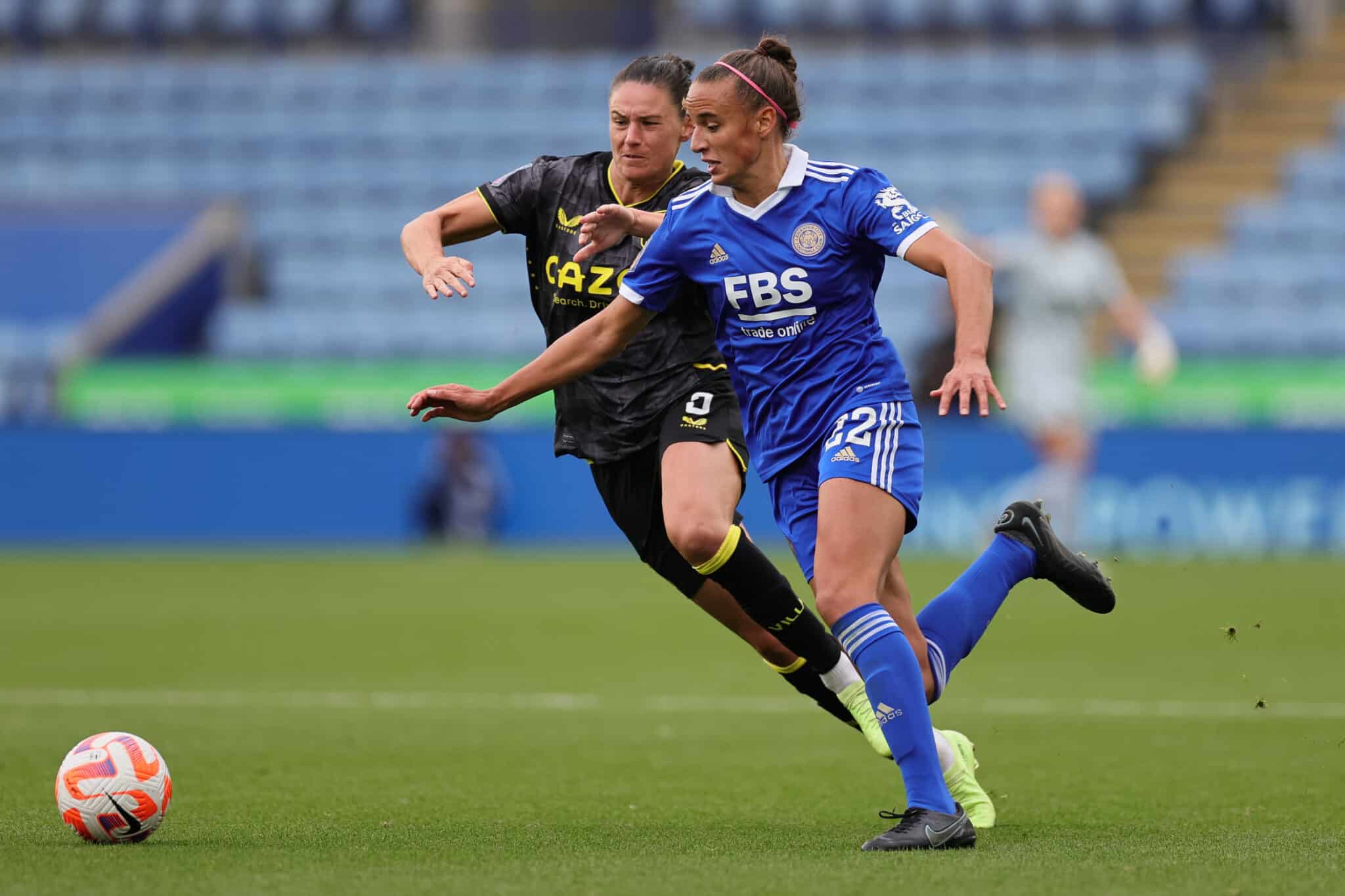 Ashleigh Plumptre on the run for Leicester City