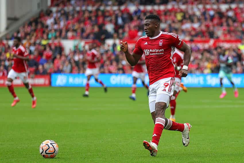 Taiwo Awoniyi in action for Nottingham Forest