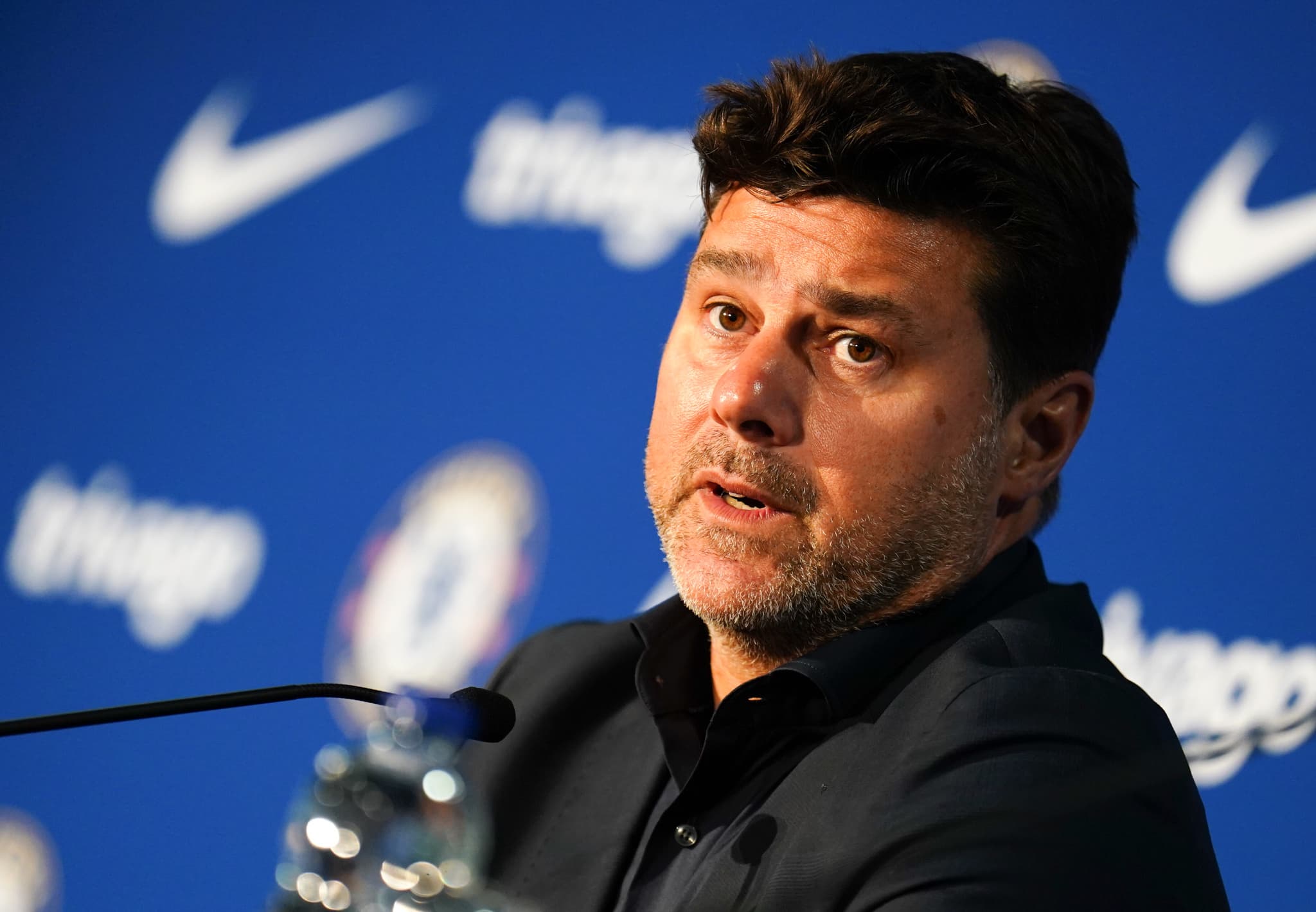 Mauricio Pochettino, Chelsea manager during a press conference