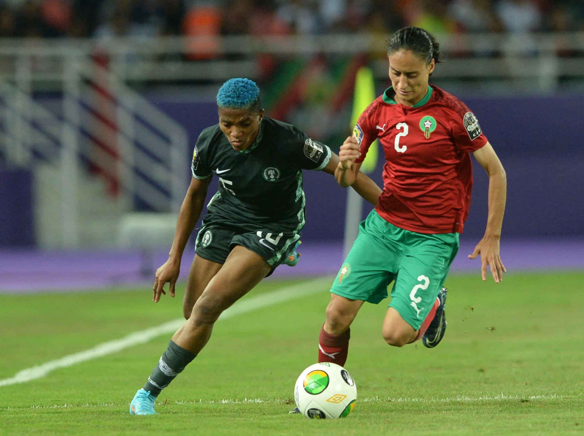 Rasheedat Ajibade in action for the Super Falcons