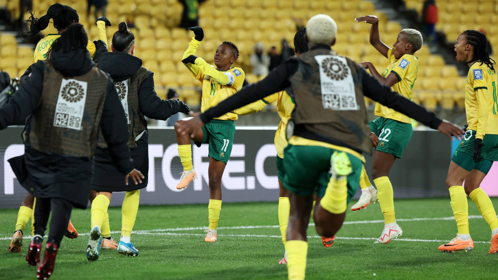 Banyana Banyana players celebrate qualification status