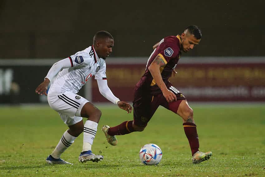 Bandile Shandu in action for Orlando Pirates