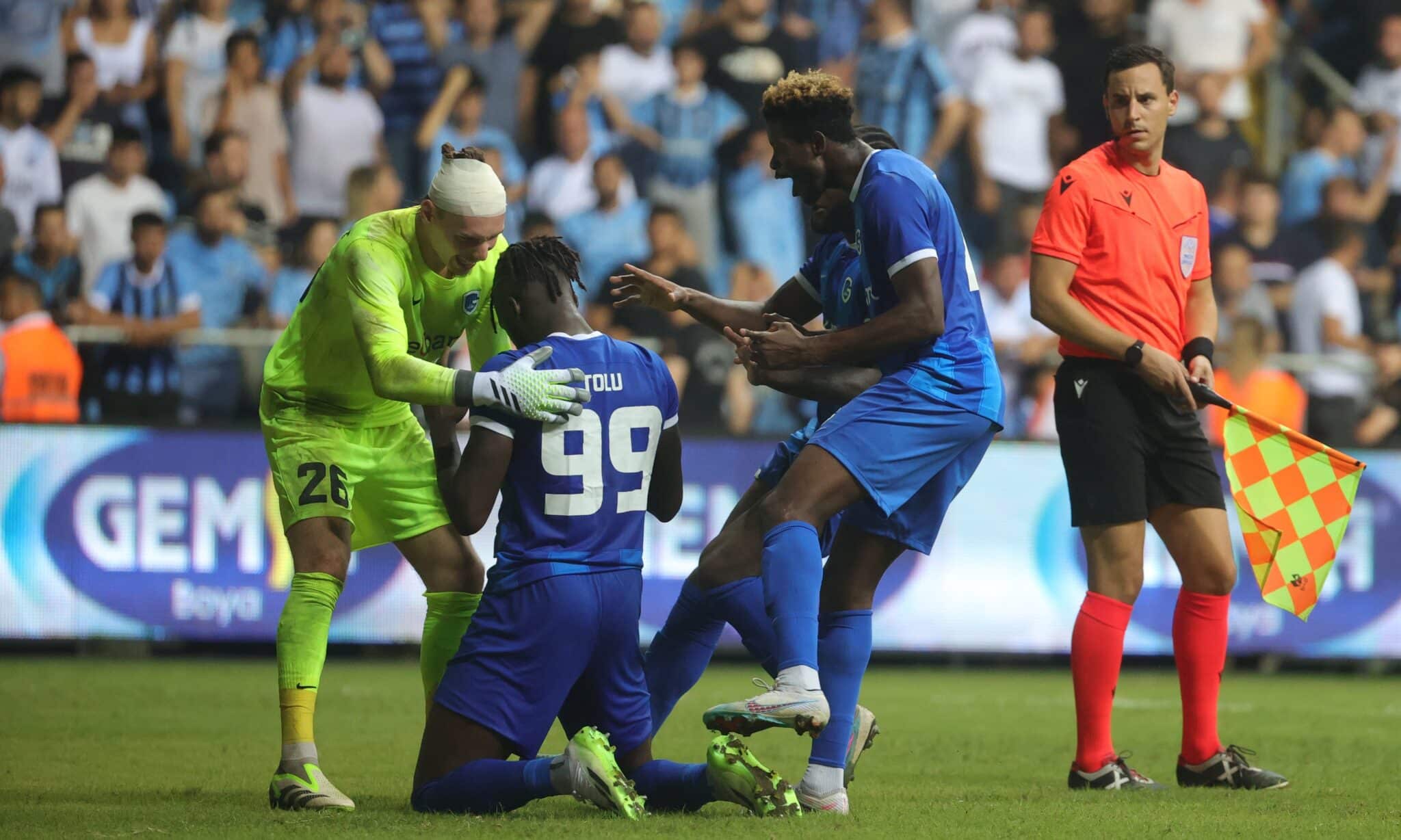 Tolu Arokodare celebrates victory