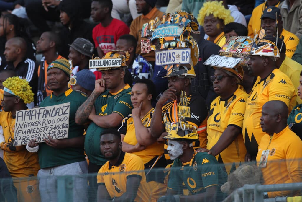 Is this Kaizer Chiefs' worst start to PSL EVER? 2 Kaizer Chiefs fans dejected during DStv Premiership 2023/24 match between Mamelodi Sundowns and Kaizer Chiefs