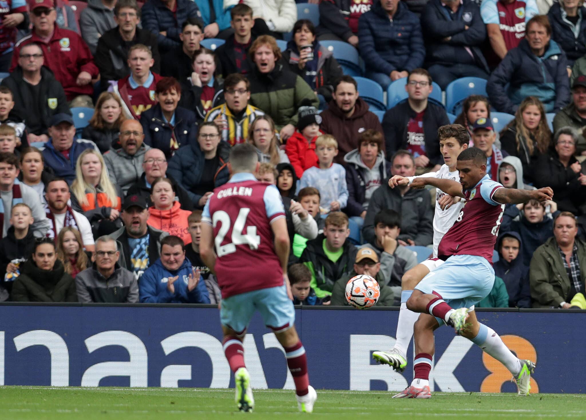 Lyle Foster strikes the ball
