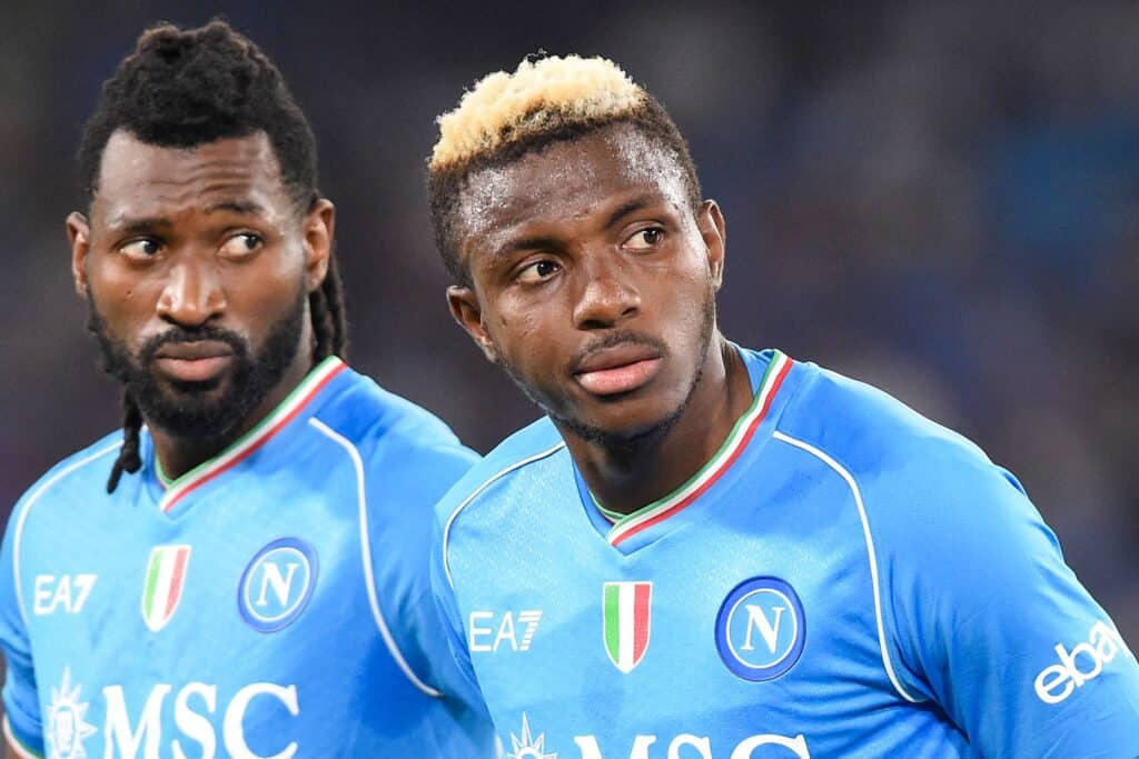Osimhen looks on in a Napoli game