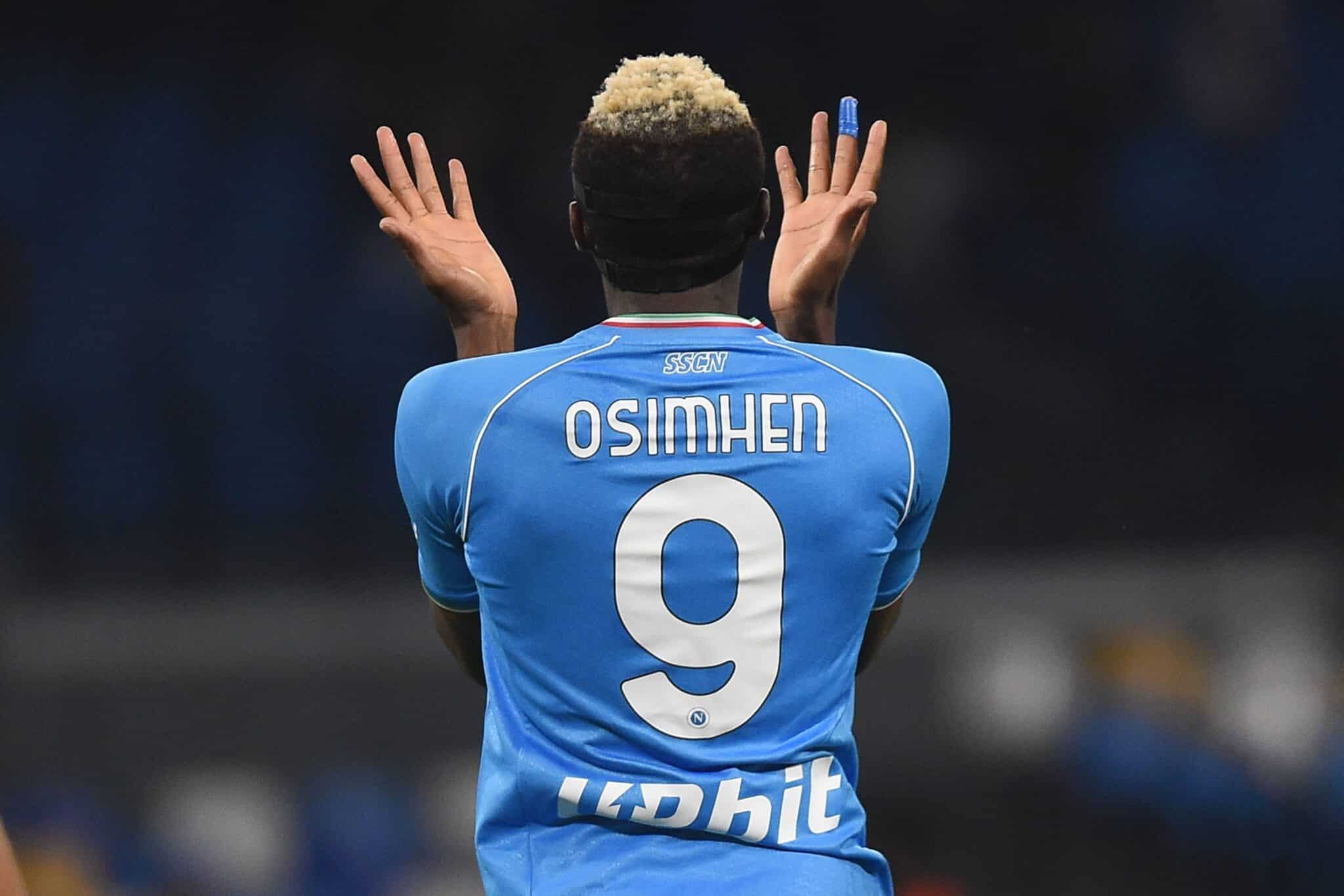 Victor Osimhen frustrated in a Napoli game.