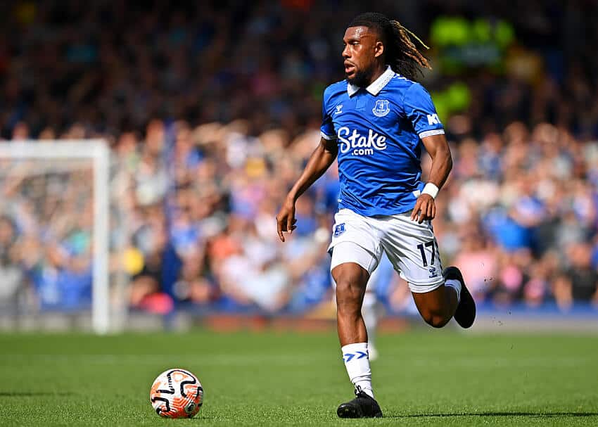 Alex Iwobi in action for Everton