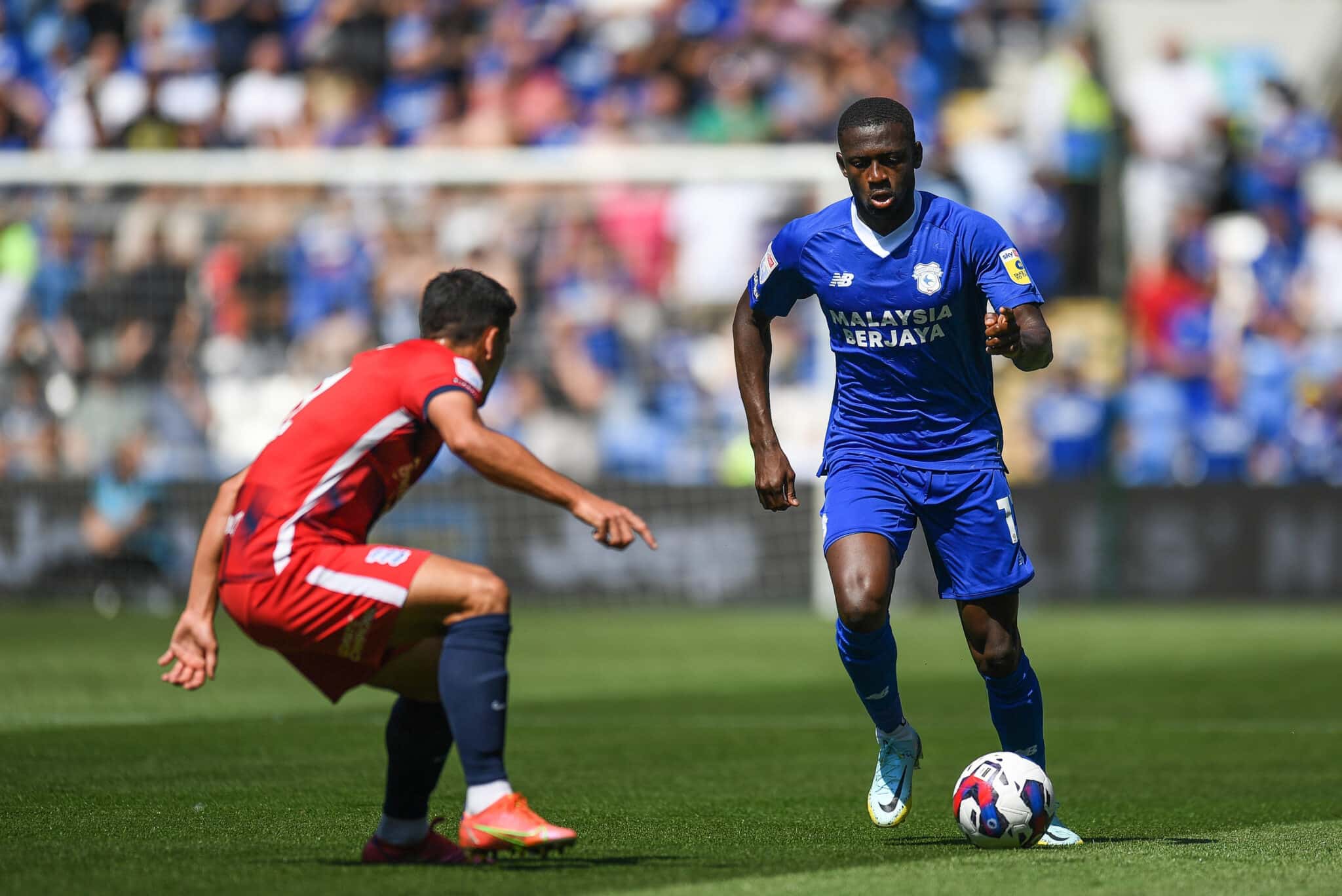 Nigeria Super Eagles player Paul Onuachu on the ball