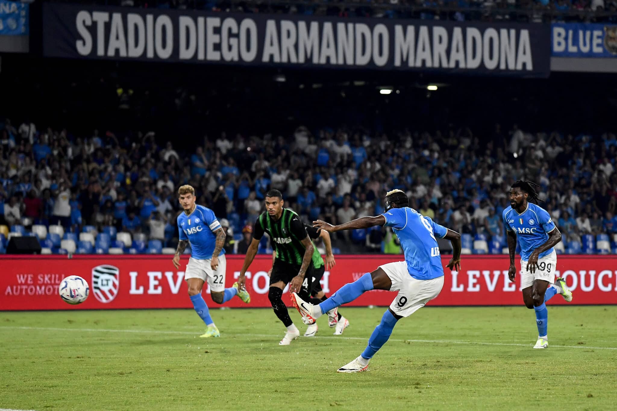 Victor Osimhen of SSC Napoli scores his 100th club goal