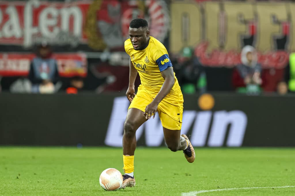 Victor Boniface in action for Leverkusen