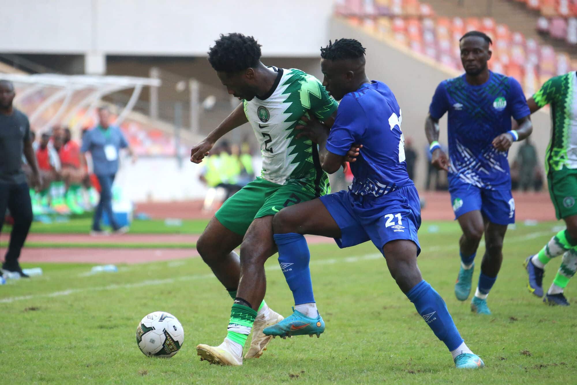 Ola Aina in action for Nigeria