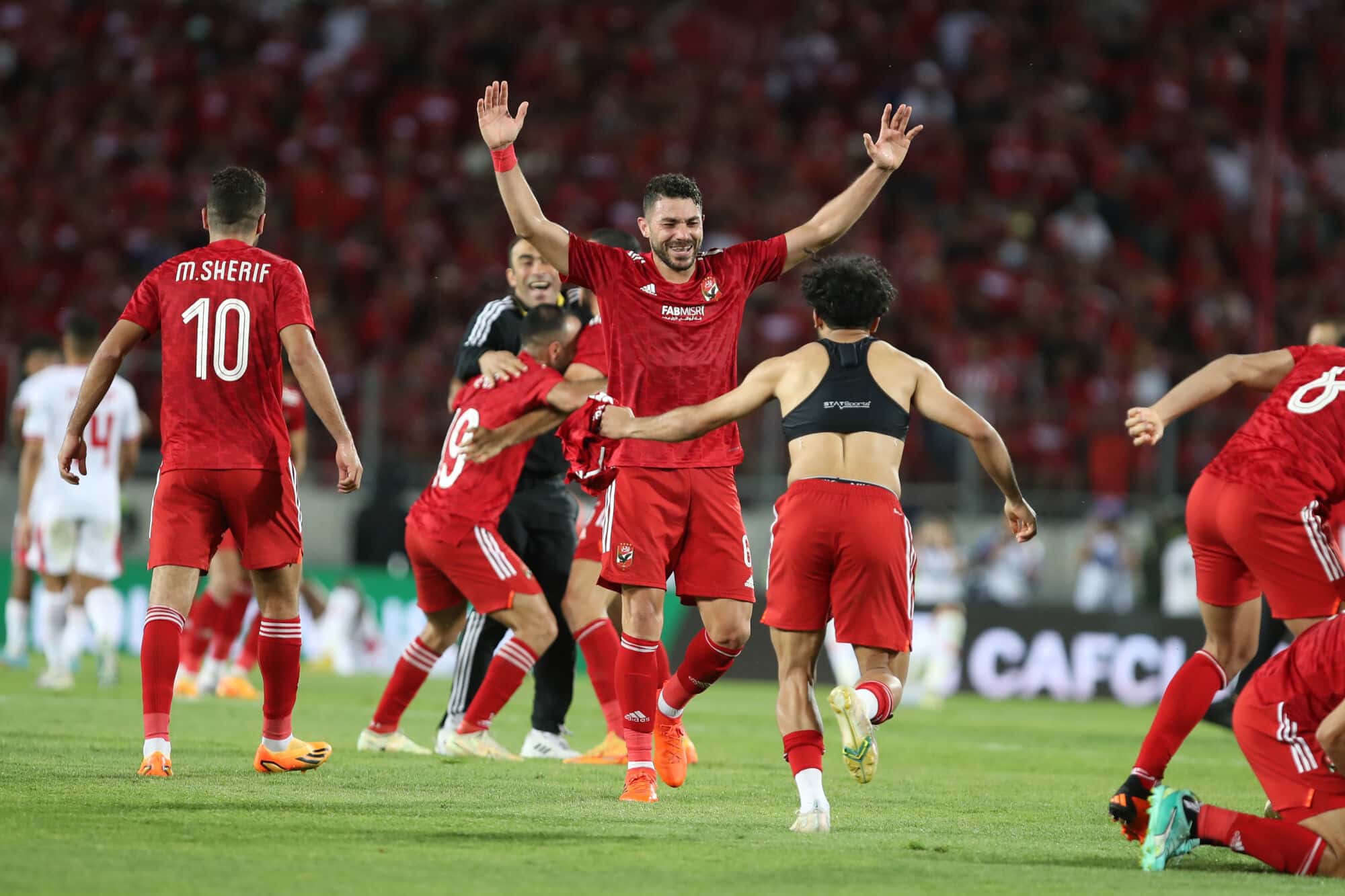 Al-Ahly Benghazi players celebrating