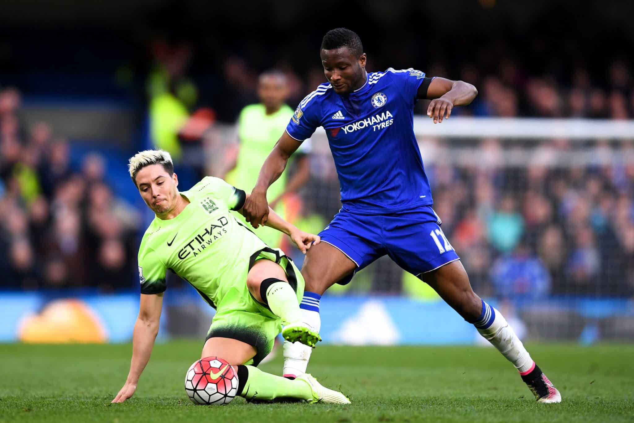 John Mikel Obi with Chelsea in the Premier League