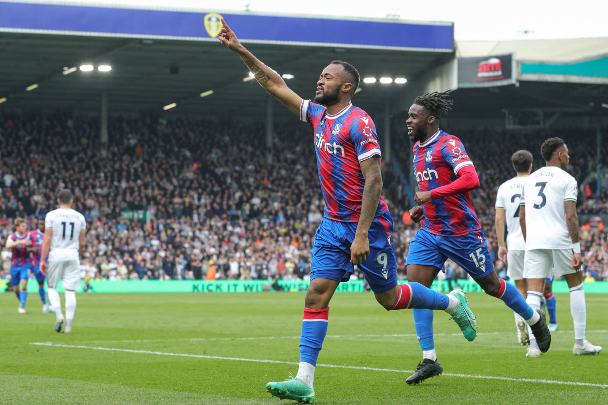 Jordan Ayew of Crystal Palace celebrating his goal