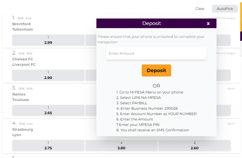 Deposit to play Kwikbet jackpot prediction