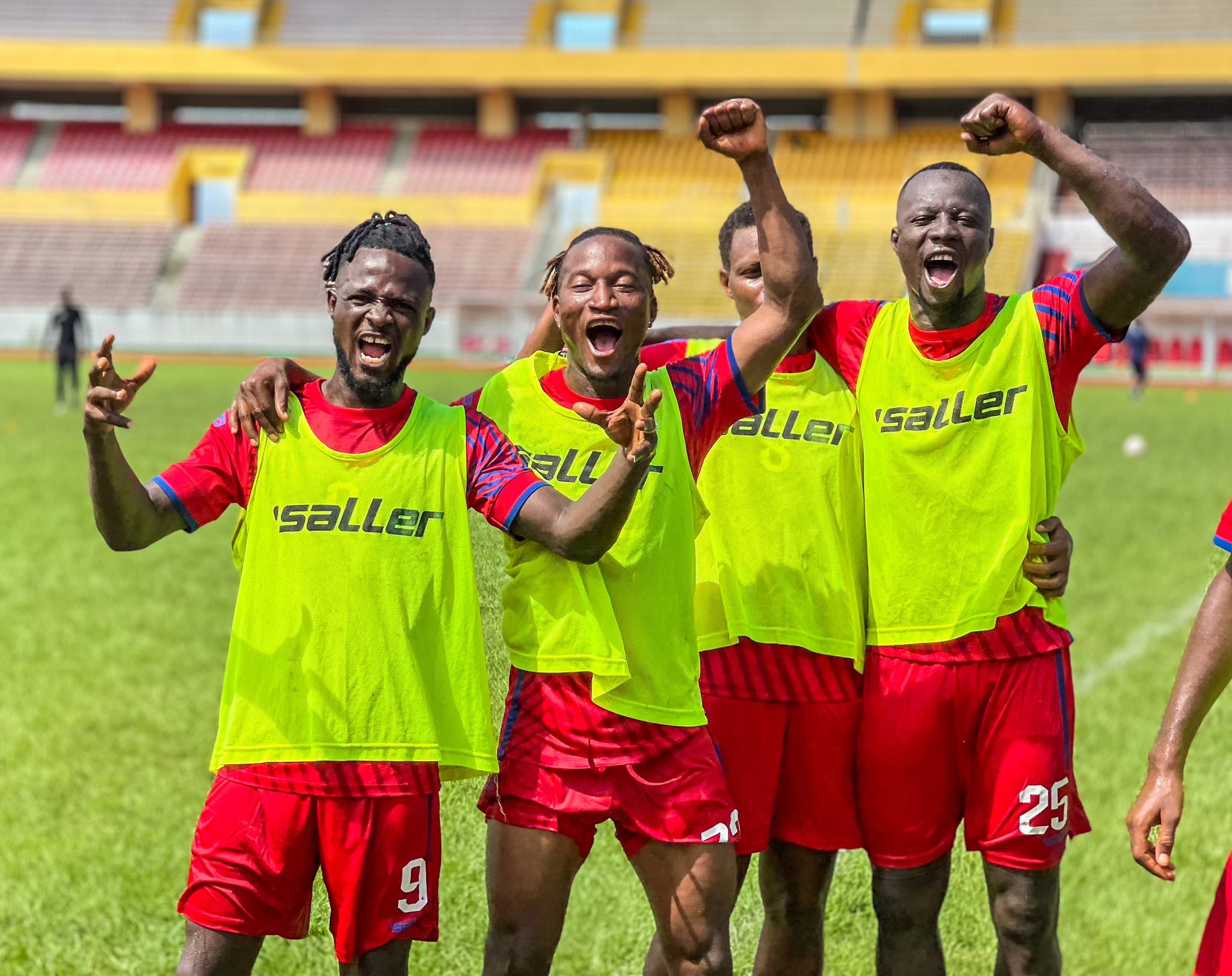 Players training ahead of Horoya vs Medeama