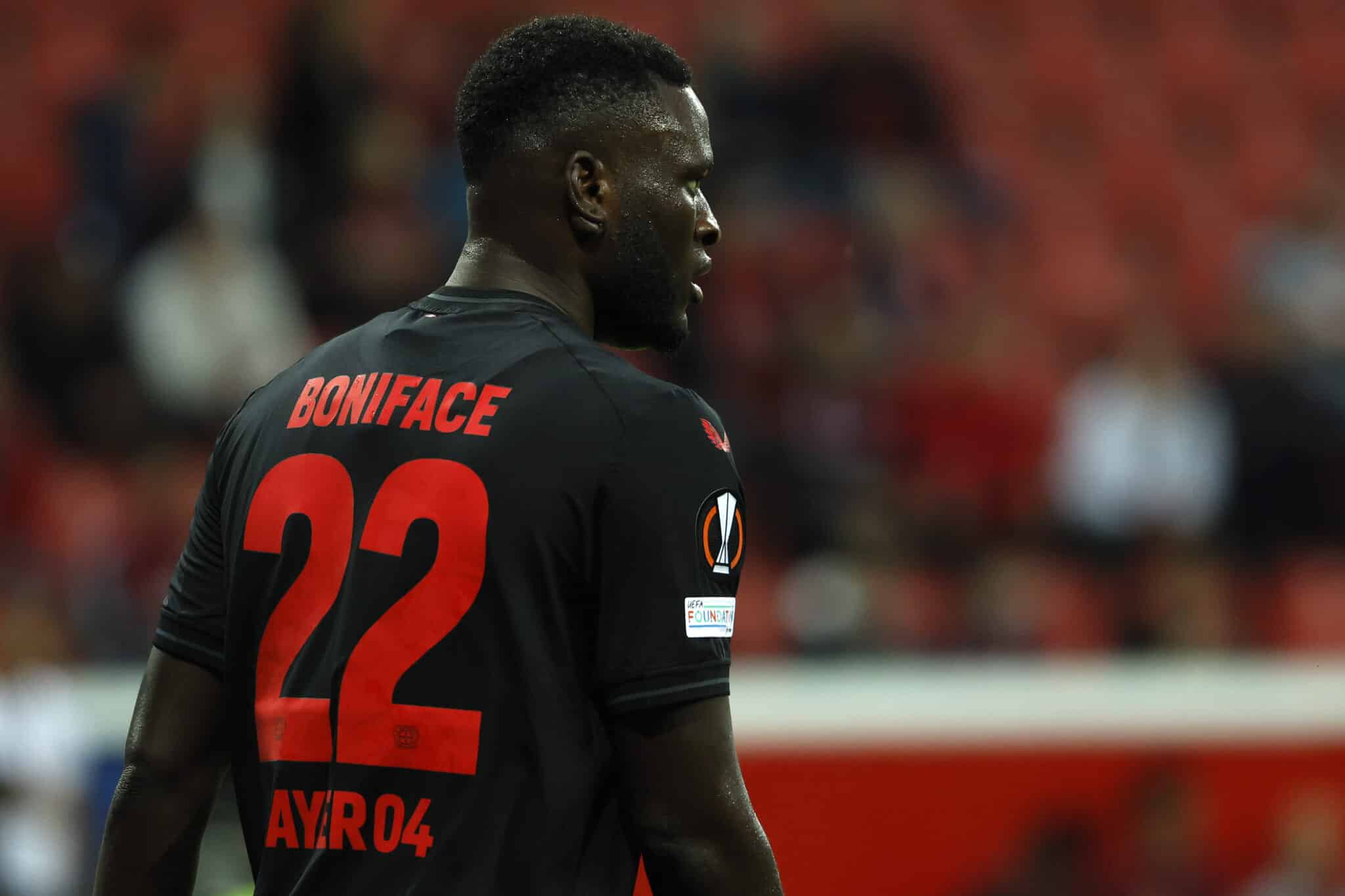 Victor Boniface (Bayer 04 Leverkusen) looks on during the UEFA Europa League Group stage