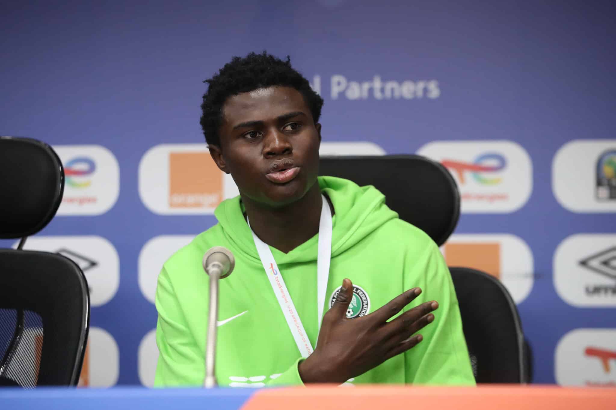 Daniel Daga of Nigeria during the 2023 Africa Cup of Nations U20 Nigeria Press Conference