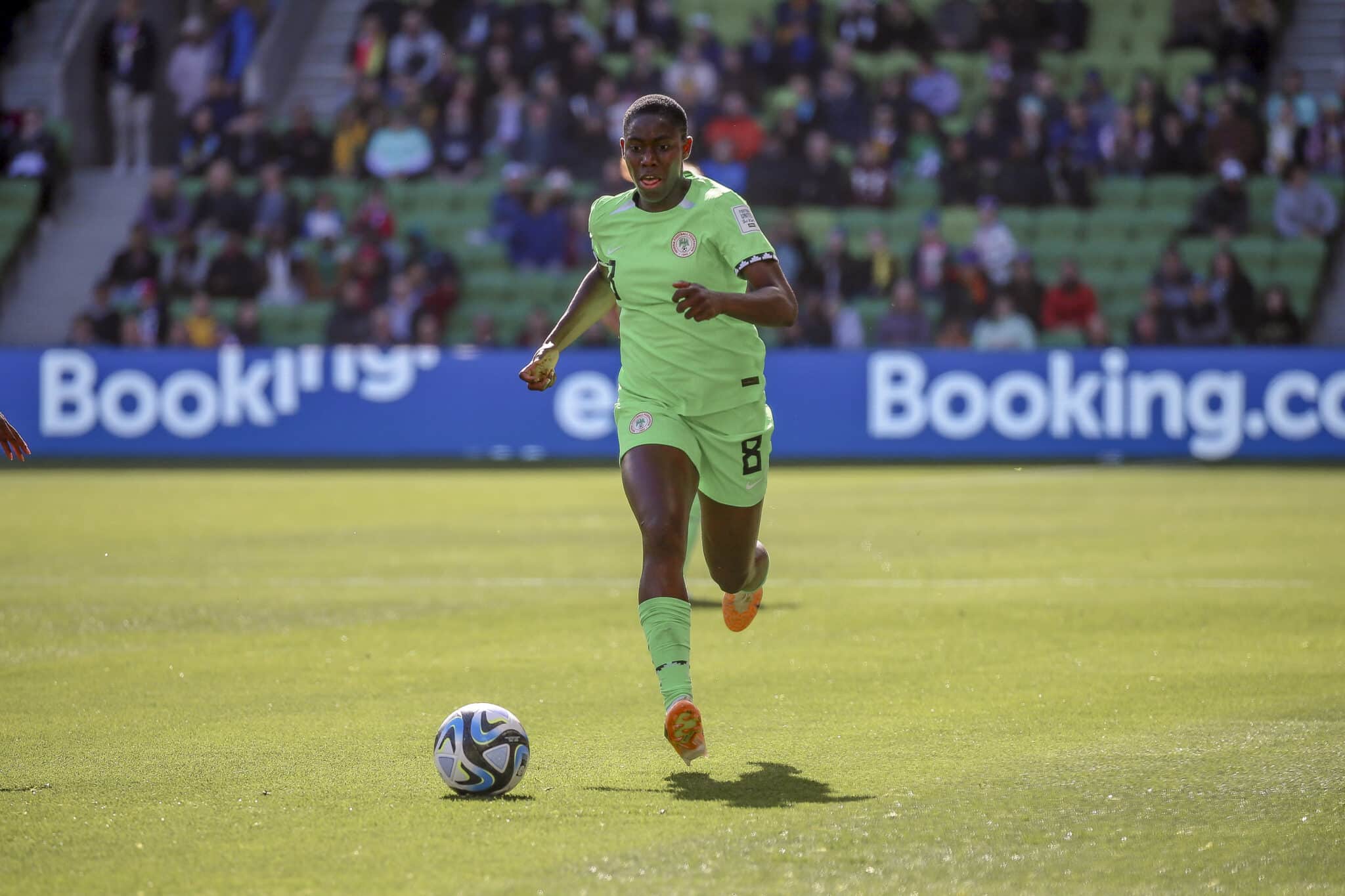 Asisat Oshoala (Nigeria) controls the ball during the Group B - FIFA Women's World Cup