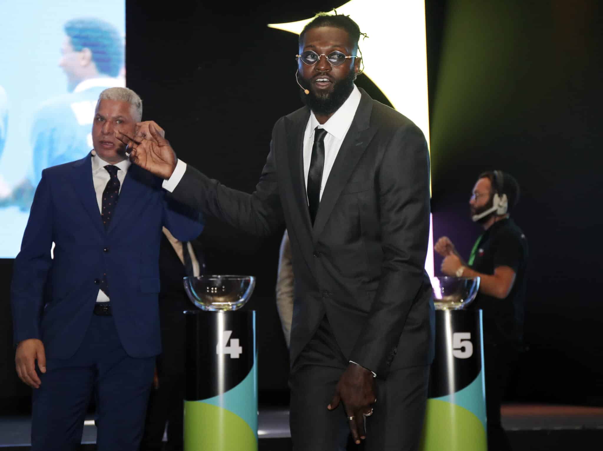 Emmanuel Adebayor, Former football players during the FIFA World Cup 2026 preliminary draw 