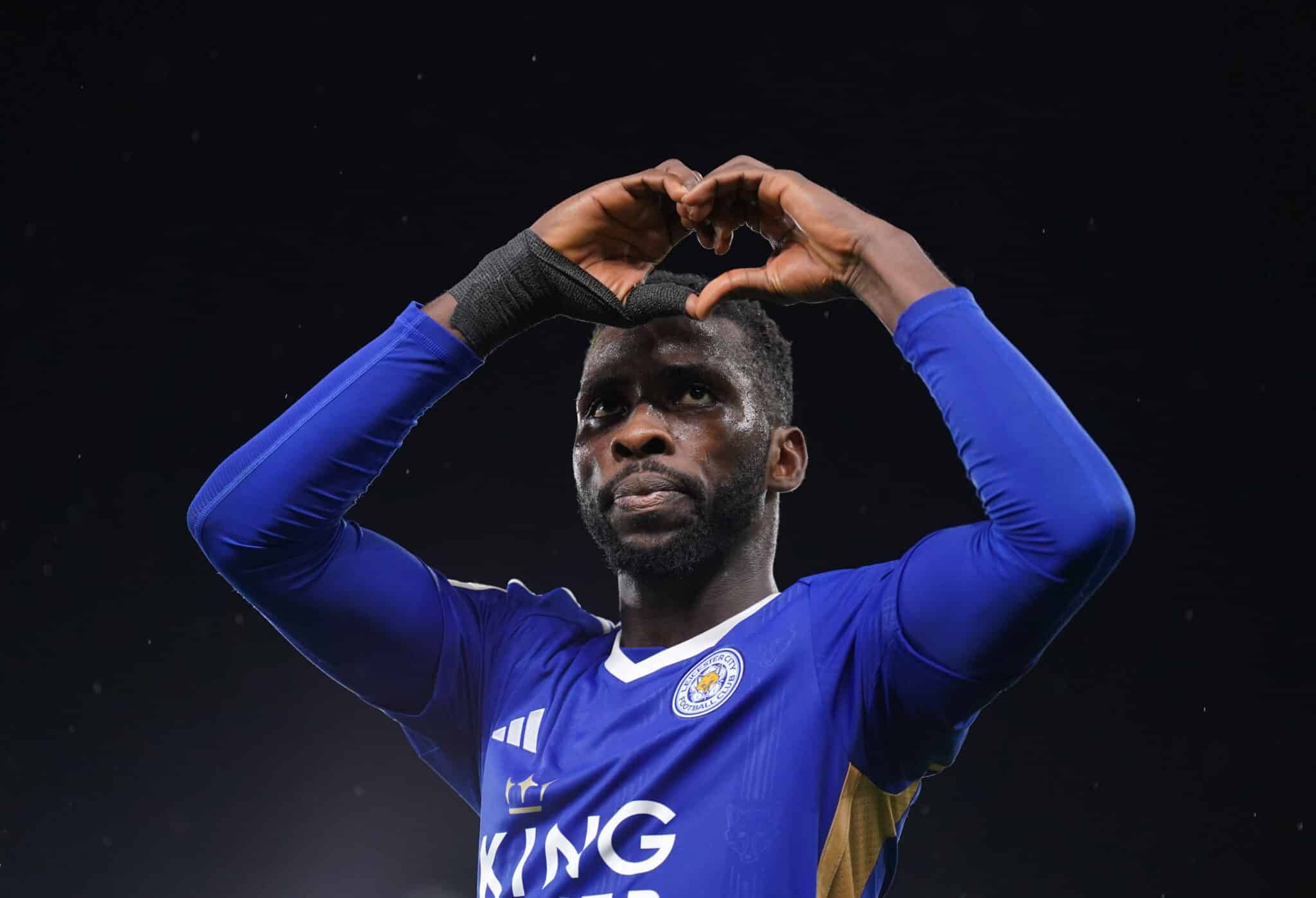 Leicester City's Kelechi Iheanacho celebrates scoring their side's first goal