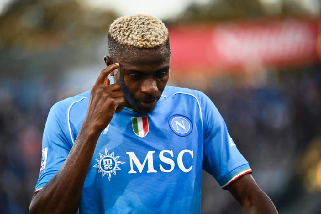 Victor Osimhen is not happy with situation against Bologna
