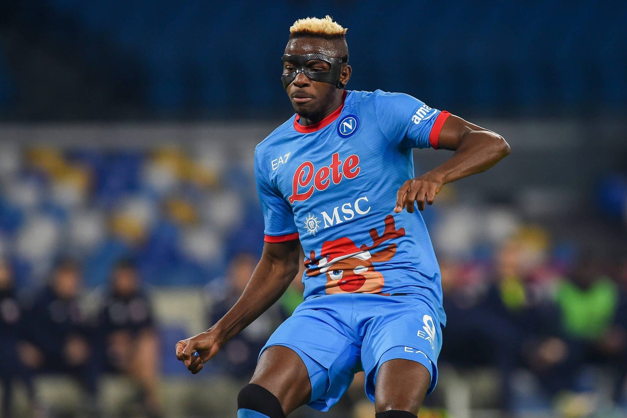 Osimhen plays a forward pass for SSC Napoli
