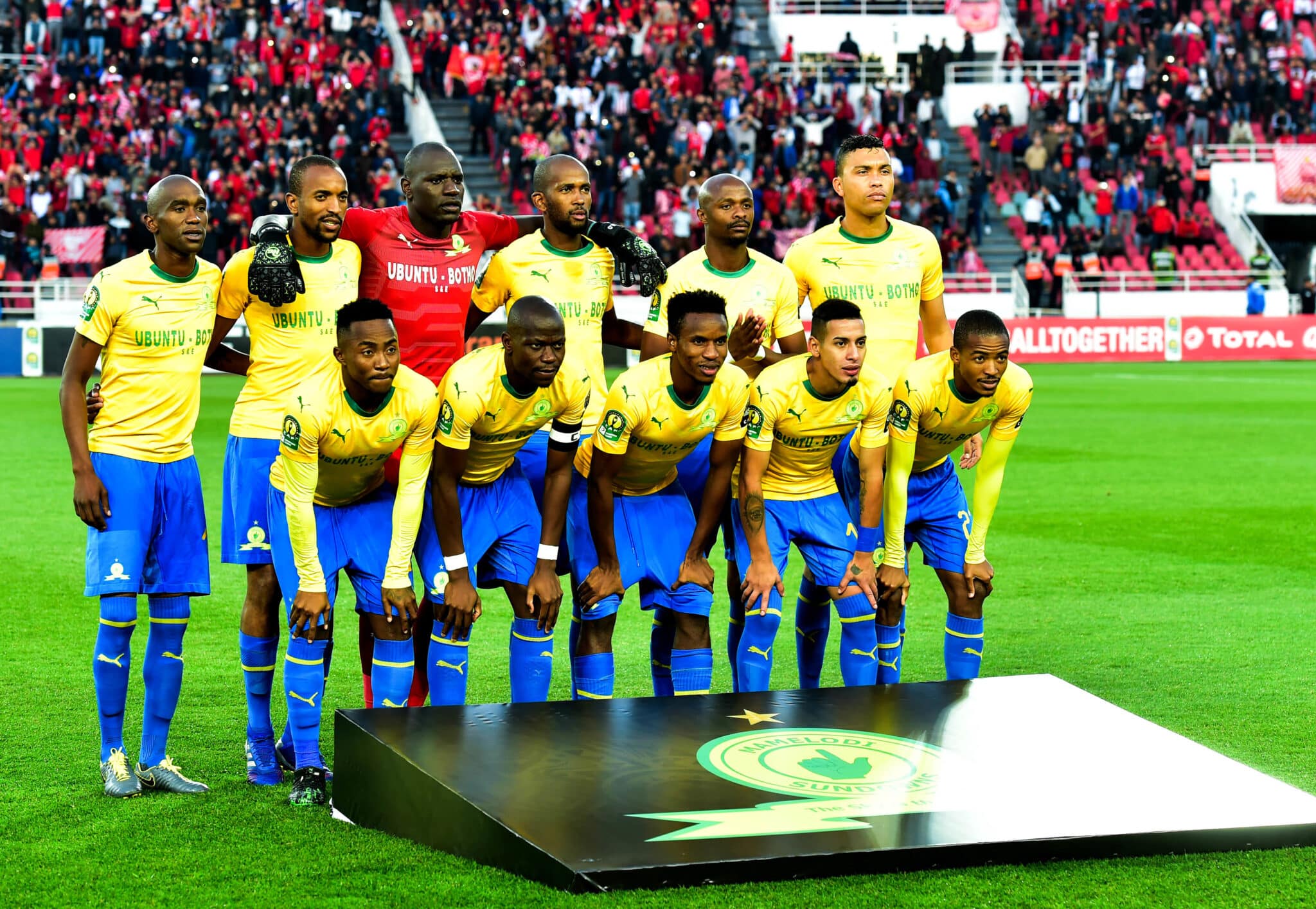 Mamelodi Sundowns team picture before the 2019 TOTAL CAF Champions League match between Mamelodi Sundowns and Wydad Athletic Club