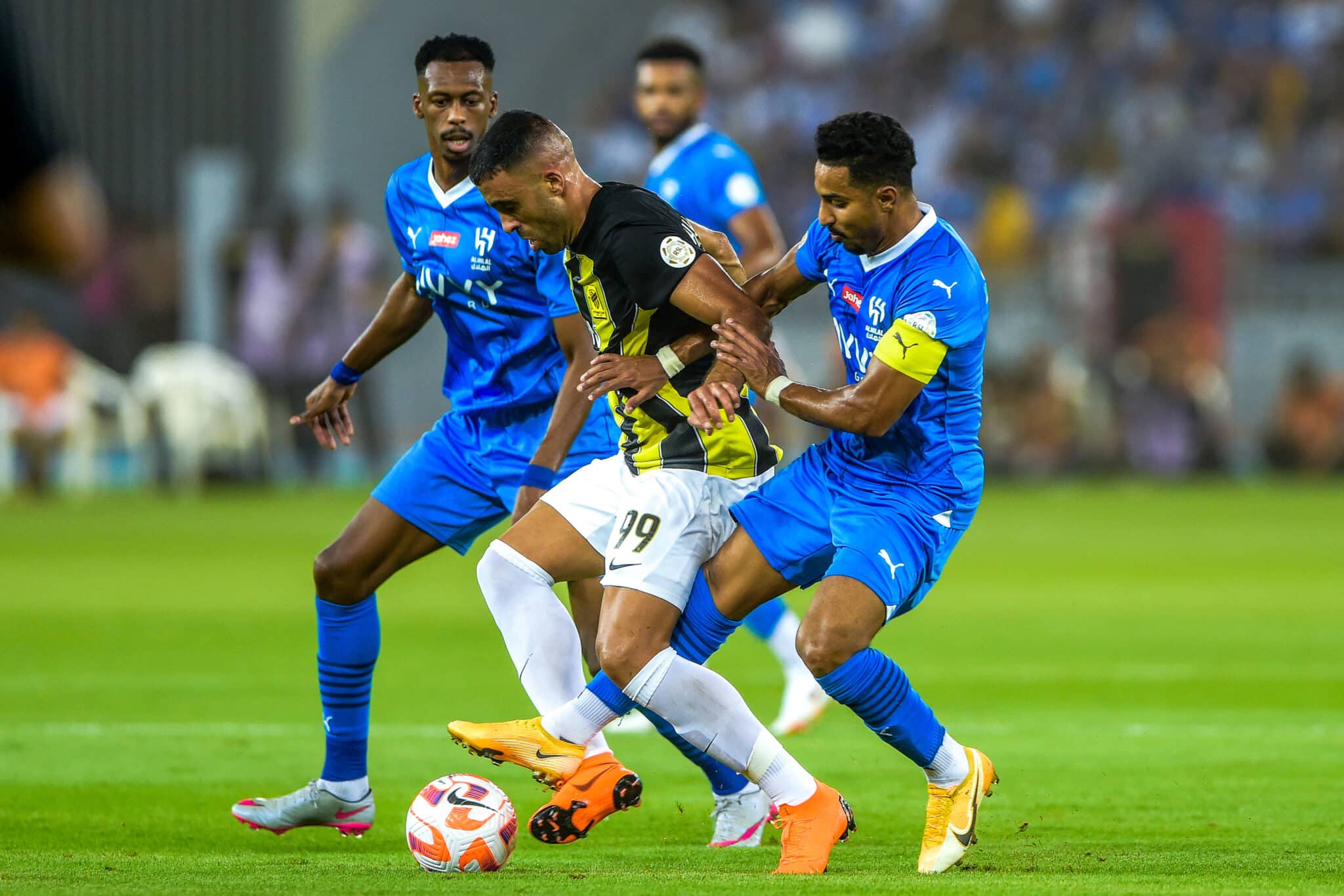 Abderrazak Hamdallah in action in the saudi pro league