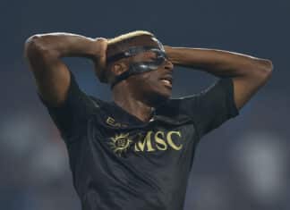 Osimhen dejected as Napoli fall to defeat at the hands of Lazio