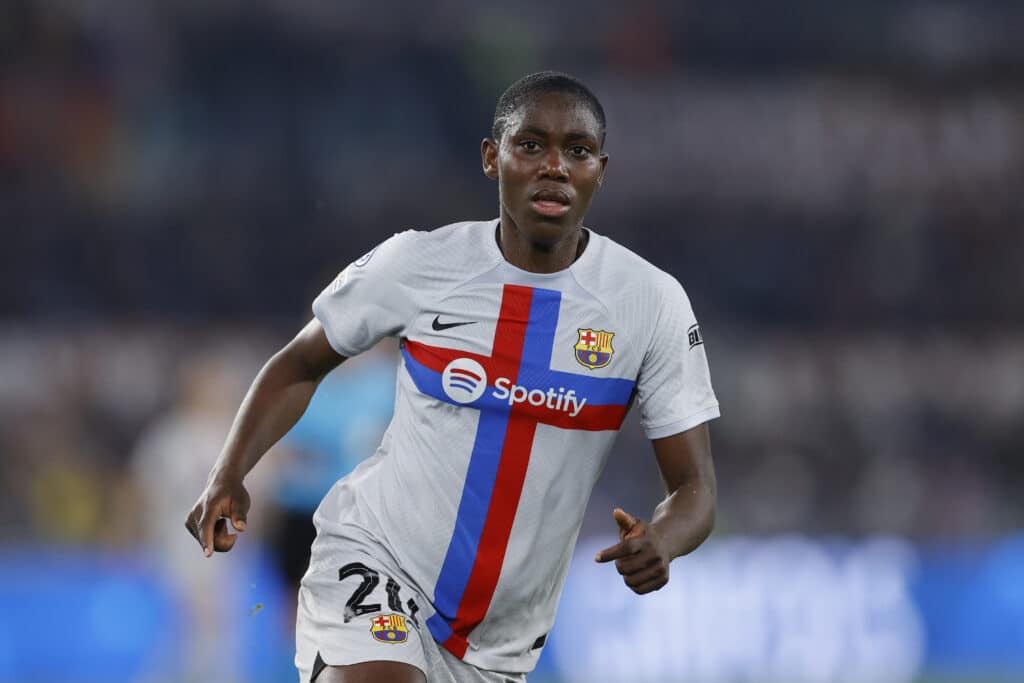 Asisat Oshoala (Fc Barcelona) looks on during the UEFA Women Champions League