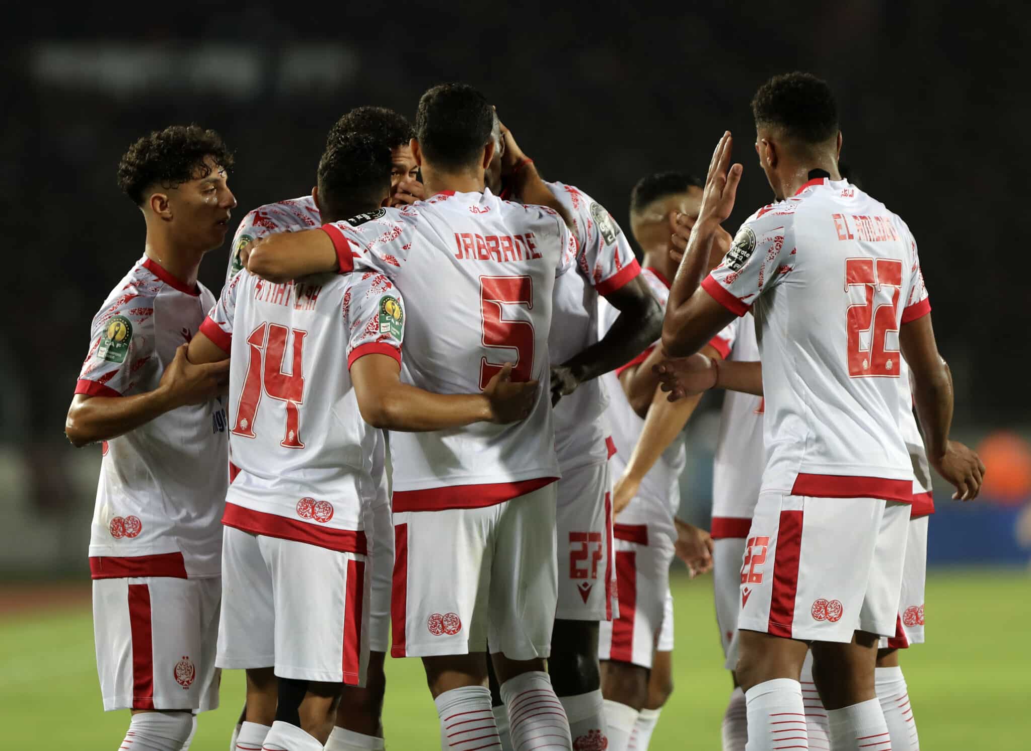 wydad ac vs enyimba live the moroccans celebrate goal against enyimba