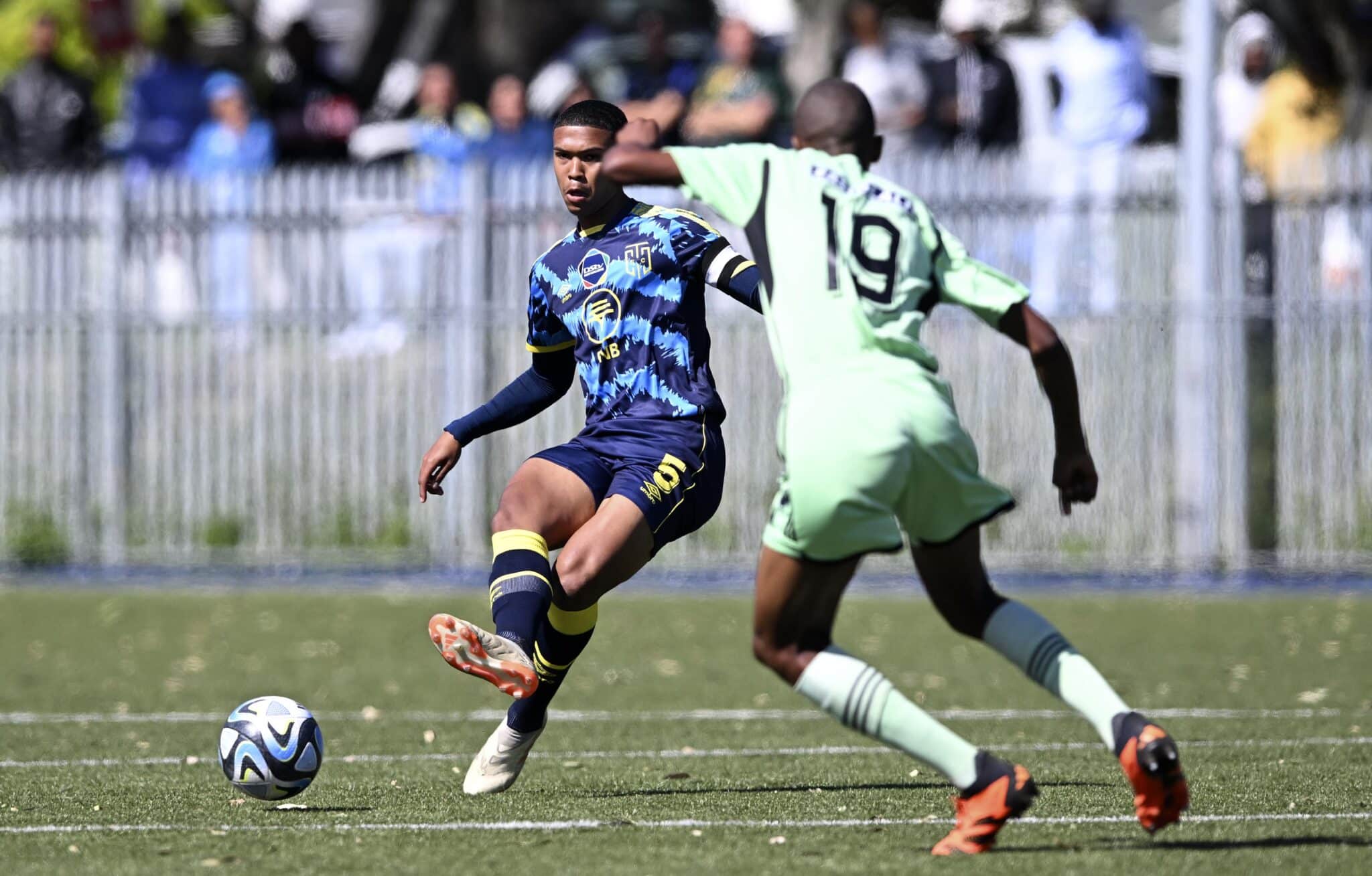 Jordan Allies of Cape Town Spurs during the DStv Diski Challenge 2023/24 game between Cape Town City and Orlando Pirates