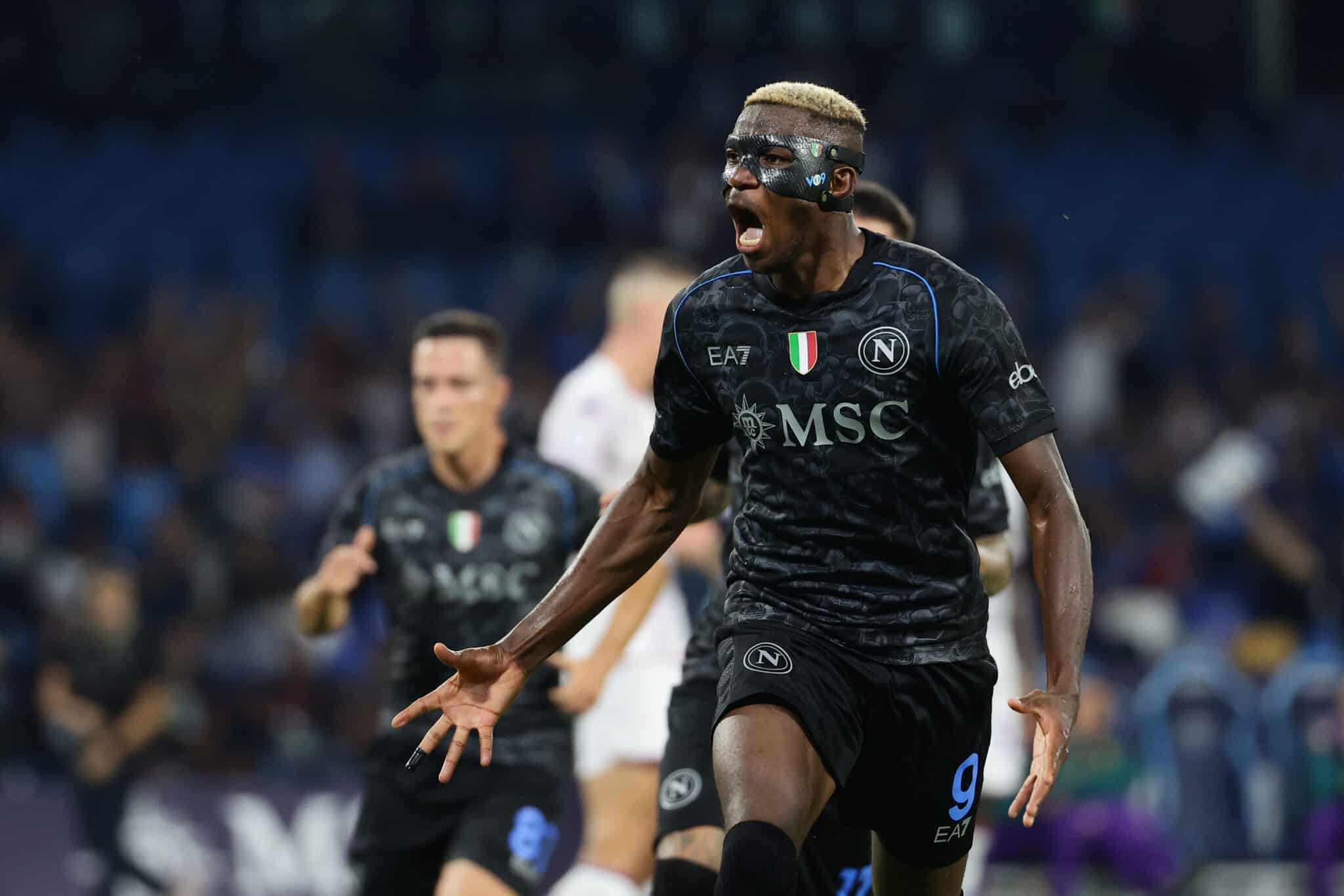 Victor Osimhen of SSC Napoli celebrates after scoring
