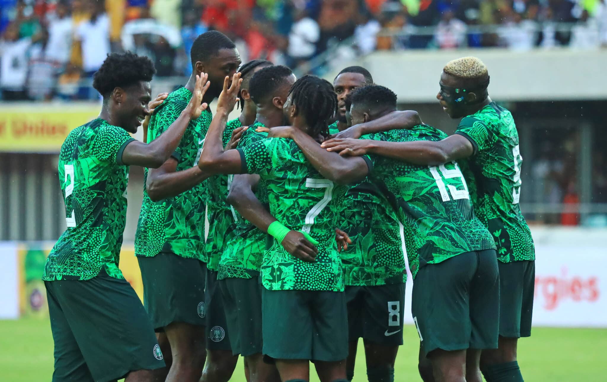 Super Eagles players celebrating