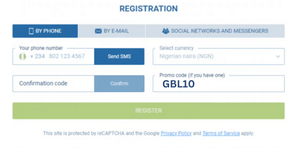 1xbet Promo Code 2025 : Enter 'GBL10' 3 1xbet promo code registration