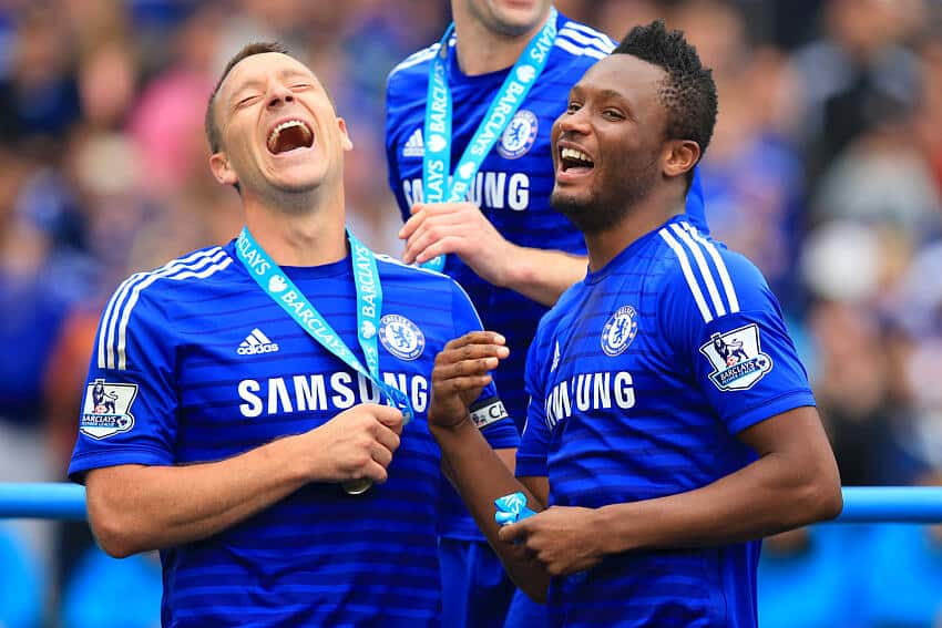 Mikel Obi with John Terry