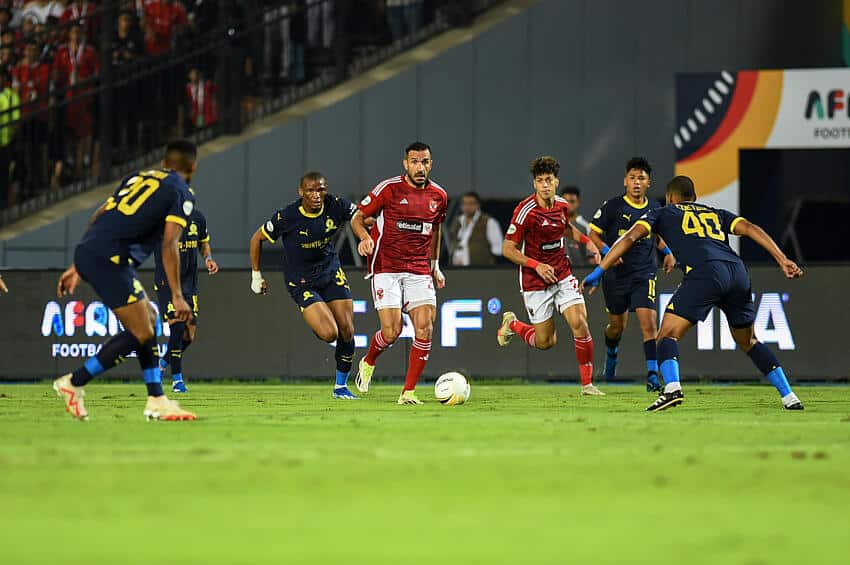 Al Ahly and Sundowns players in action